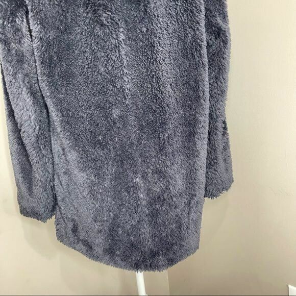 Kenneth Cole Faux Fur Black Coat Medium Women Open Front - Picture 8 of 12